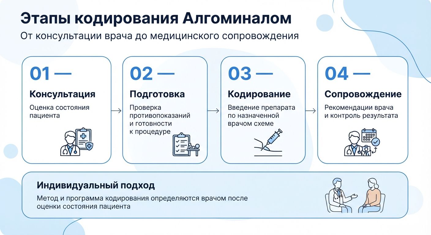Кодирование препаратом «Алгоминал» в Казани инфографика
